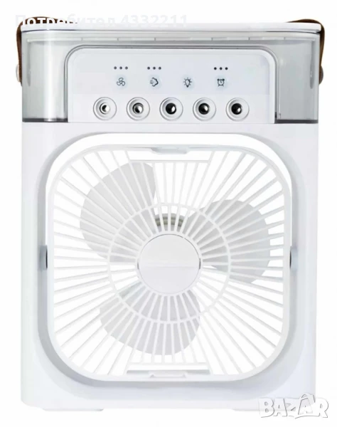 Преносим въздушен 3 в 1 охладител,овлажнител,вентилатор с LED резервоар за вода 600 мл., снимка 1
