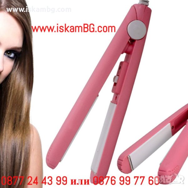 Мини керамичка преса за коса, вафли | Мини преса вафлички | Мини преса за коса - КОД 3882, снимка 1