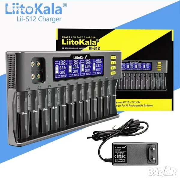 Професионално, зарядно и тестер за батерии LiitoKala Lii-S12, снимка 1