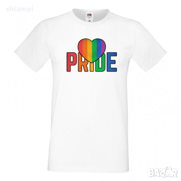 Мъжка тениска Pride Heart multicolor Прайд,Празник.Повод,Изненада, снимка 1