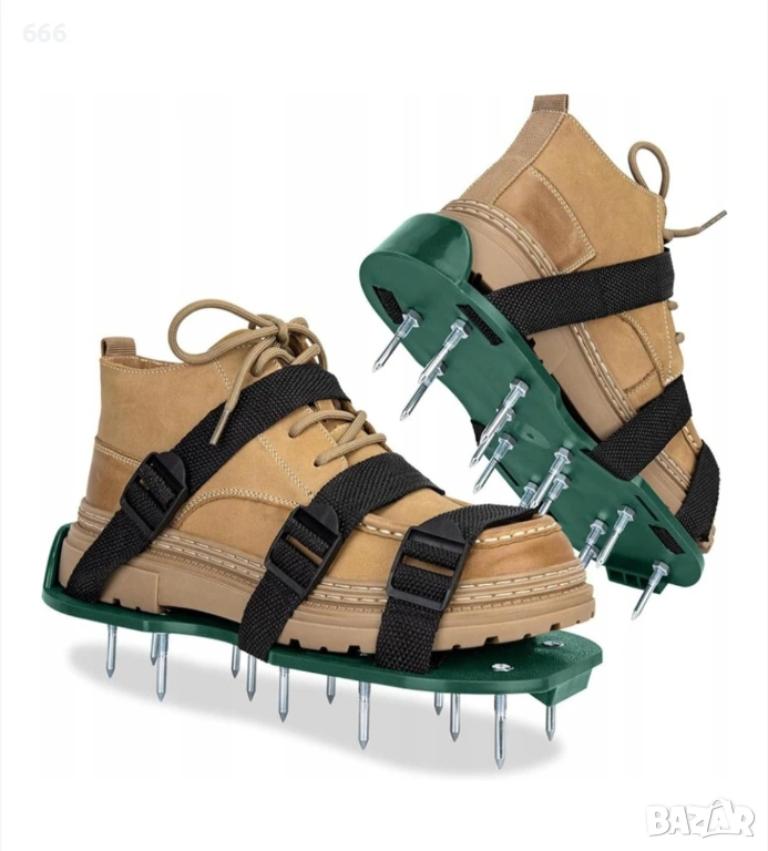 Аератор за тревни площи, ARSA GO, комплект с 2 аератора, 28 зъба, 3 стабилизиращи ленти, универсален, снимка 1