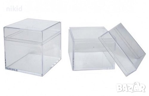 5X5 CM Пластмасова акрилна малка прозрачна кутия прозрачни кутийки кутии за сувенир подарък, снимка 1