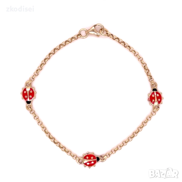 Златна детска гривна 1,97гр. 16,5см. 14кр. проба:585 модел:33614-6, снимка 1