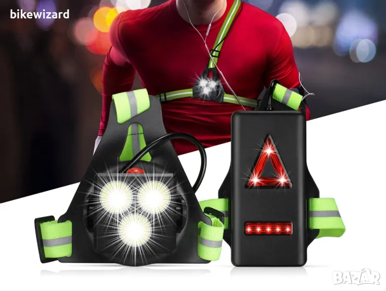 DAWINSIE Спортна светлина за бягане акумулаторна USB LED лампа за бягане водоустойчива НОВА, снимка 1