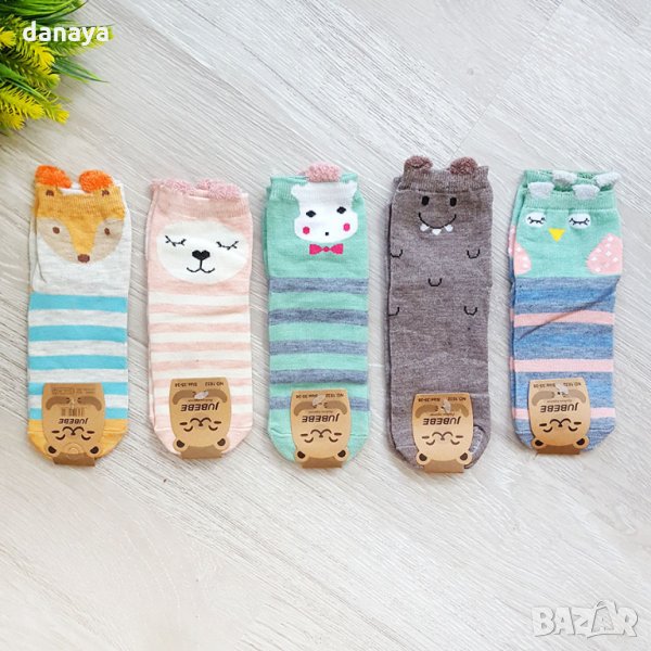 2178 Дестки чорапи Животни с ушички, 35-38 номер, снимка 1