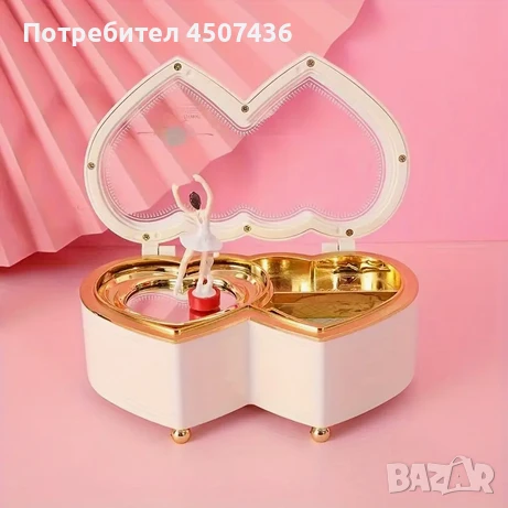 Музикална кутия с място за бижута с танцуваща балерина и огледало , снимка 1