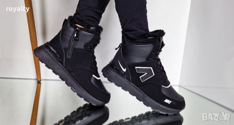 Nike Стилни Зимни Черни Дамски Боти , снимка 1