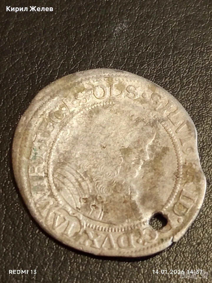 Сребърна монета 6 кройцера 1674г. Силвиус Фридрих Вюртемберг-Оле 52920, снимка 1