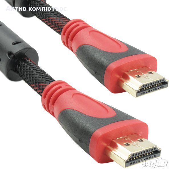 Кабел DeTech HDMI - HDMI M/М, 3m, С оплетка и ферит, снимка 1