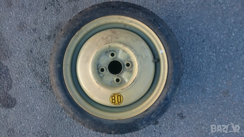 Резервна гума с джанта (патерица) DUNLOP,14",4x100, за Opel, Seat, VW, снимка 1