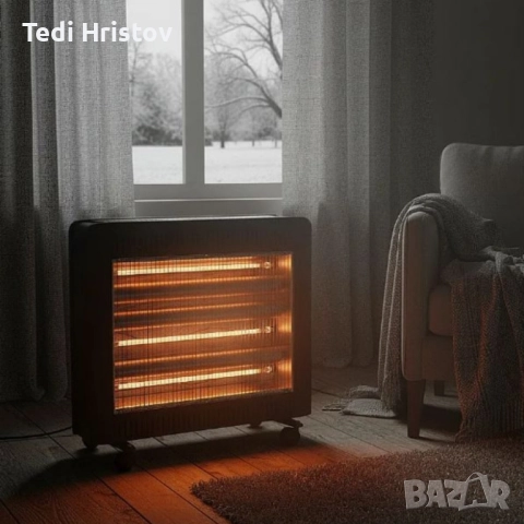 Отоплителна печка Rosberg R51972E с 4 кварцови реотана, 2400W – бързо, ефективно 