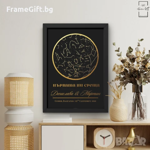 Звездна карта - подарък за първа среща, годеж, сватба, рожден ден, снимка 1