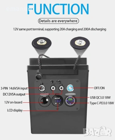 LiFePO4 LiitoKala 12V 24V 36V 48V 6-200A UPS POWER BANK Aкумулатор кемпер солар, снимка 3 - Други машини и части - 31267022