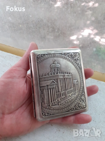 Стара руска съветска табакера маркировка дебело посребрена, снимка 6 - Антикварни и старинни предмети - 53426886