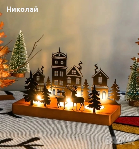 Коледна украса със свещи, снимка 3 - Декорация за дома - 52346052