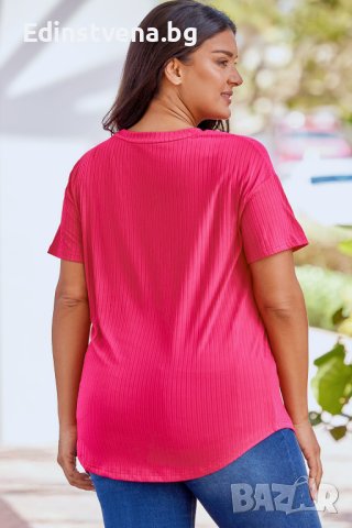  Дамскa макси тениска в цвят циклама, снимка 2 - Тениски - 43044205