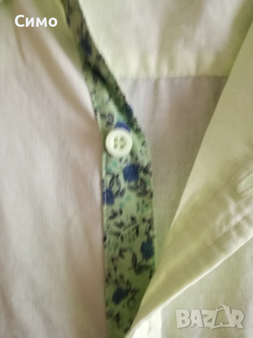 XL - Ленена Мъжка Риза Къс Ръкав, снимка 4 - Ризи - 53202860