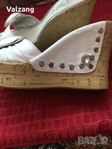 Дамски чехли на висока платформа- естествена кожа, снимка 2 - Сандали - 32882060