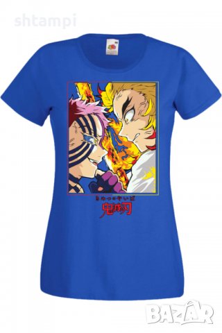 Дамска тениска Demon Slayer Rengoku VS Akaza,Анимация,игра,Празник,Повод., снимка 4 - Тениски - 38058329