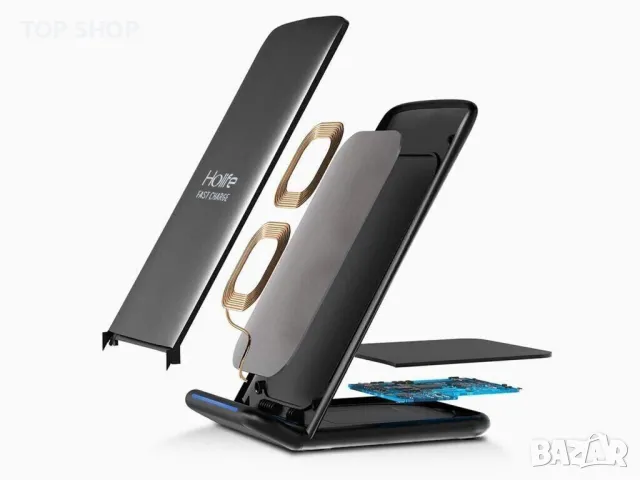 Безжично зарядно за Samsung,  Apple, LG- Holife 15W, снимка 4 - Безжични зарядни - 49105979