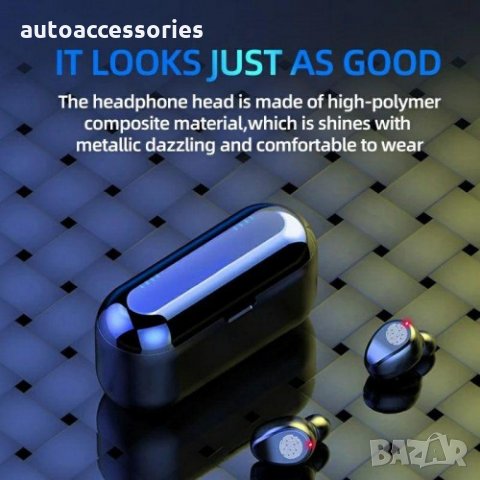 Безжични bluetooth 5.0 слушалки F9 -5С TWS , черни, снимка 4 - Слушалки, hands-free - 33388168
