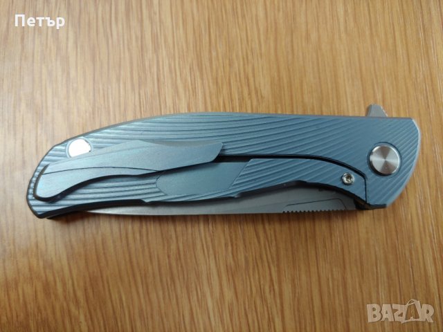 Сгъваем нож Green Thorn F95 HATI дръжка титан карбон острие D2, снимка 6 - Ножове - 27754062