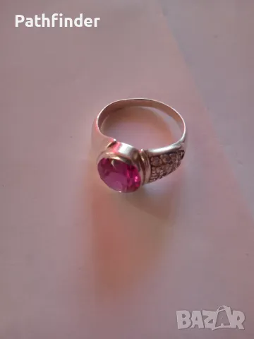 Голям сребърен пръстен с камъни сребро, снимка 7 - Пръстени - 44674278