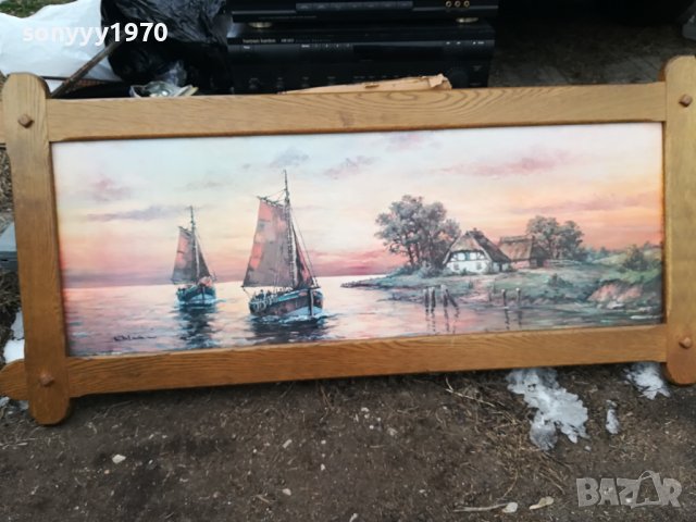 ГОЛЯМА КАРТИНА С ЯКА РАМКА ОТ ГЕРМАНИЯ 1301241637, снимка 4 - Антикварни и старинни предмети - 43790639