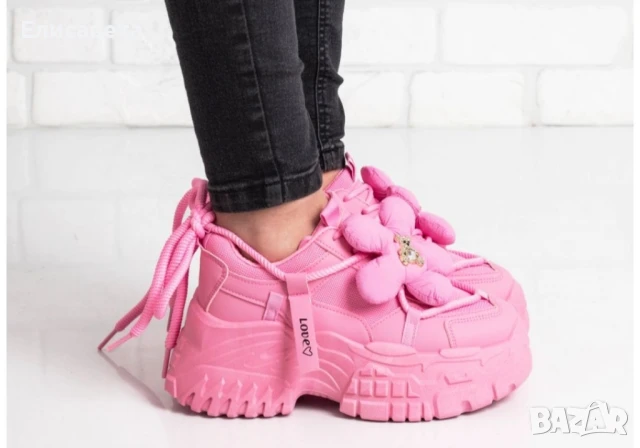 Дамски модерни кецове на платформа , снимка 2 - Маратонки - 50454303