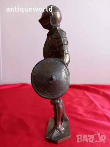 Стара Бронзова Статуетка РИЦАР, снимка 3 - Антикварни и старинни предмети - 48048831