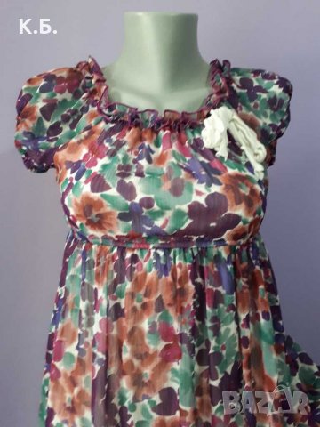 Рокля с висока талия р-р S, снимка 4 - Рокли - 33418486