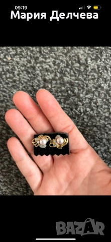 Обеци с дизайн от малки перли- форма Раче🦀, снимка 2 - Обеци - 52261144