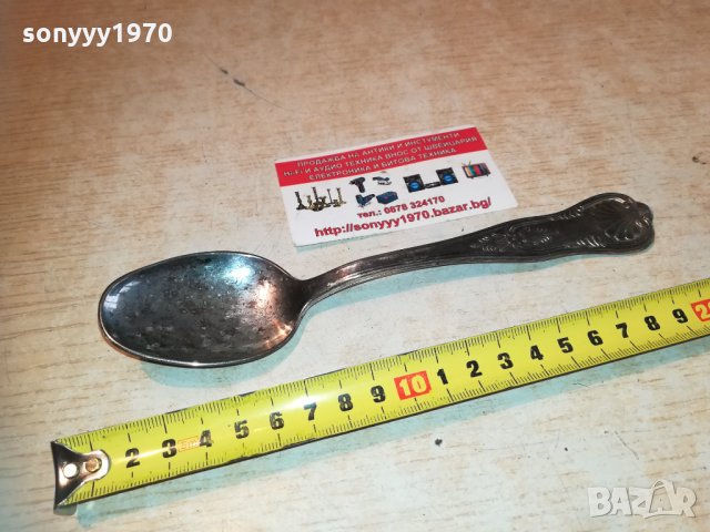сребърна лъжица-внос швеицария, снимка 3 - Колекции - 32270716