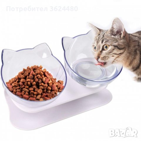 Модерна двойна купа за храна и вода за котки, снимка 17 - Други стоки за животни - 40006120