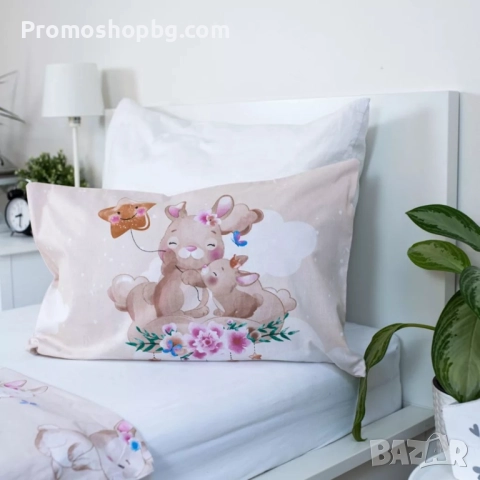 Детски спален комплект Bunny Star, 100 % памук, 2 части, 100x135 см, снимка 4 - Спално бельо - 51531980