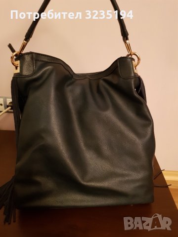 Синя кожена чанта, снимка 3 - Чанти - 35238390