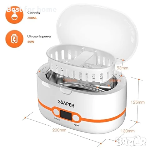 SSAPER Ултразвукова почистваща машина за дома, очила, бижута, часовници, протези и др., снимка 5 - Други - 50535079