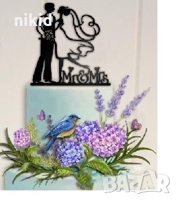 Двойка заедно твърд акрил черен топер украса декор за торта сватба сватбен