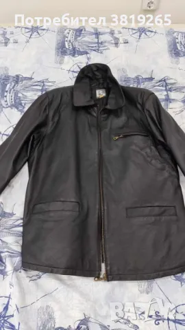 Мъжко кожено яке с права кройка.Внос от Германия, снимка 3 - Якета - 49687291