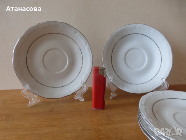 Български порцеланови десертни чинийки 6 бр сервиз Изида чинии чиния, снимка 2 - Чинии - 53049344