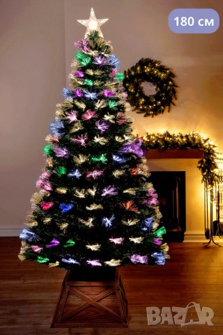  Светеща коледна елха в 2 модела, по 3-размера разноцветна шарена елха, снимка 8 - Декорация за дома - 43295282