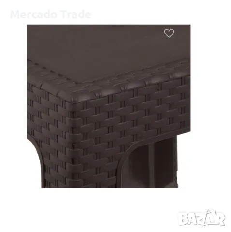 Пластмасова масичка Mercado Trade, За балкон, градина, къмпинг, плаж, Тъмно кафяв, снимка 3 - Маси - 49699769