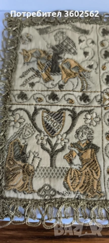  везана копринена кърпичка с мотиви от "Танхойзер", снимка 3 - Антикварни и старинни предмети - 48829247