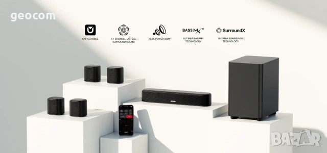 Aura A40 7.1 Virtual Surround Soundbar (Нов,Комплект), снимка 3 - Аудиосистеми - 53505369