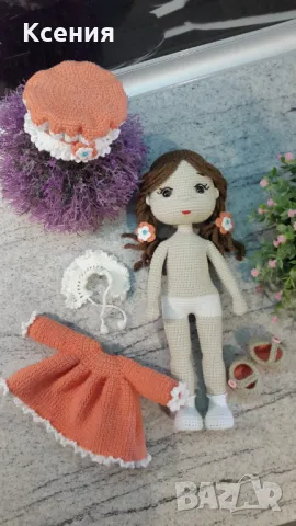 Плетена играчка Кукла Мелиса, Ръчно изработена, Перфектен подарък, снимка 3 - Плюшени играчки - 48936121
