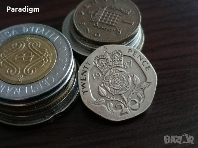 Монета - Великобритания - 20 пенса | 1987г.