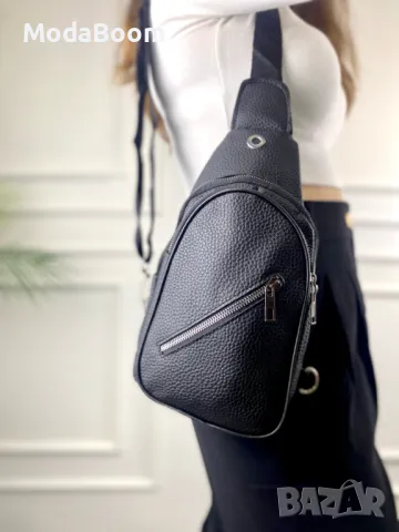 Стилна и практична черна унисекс чанта през рамо