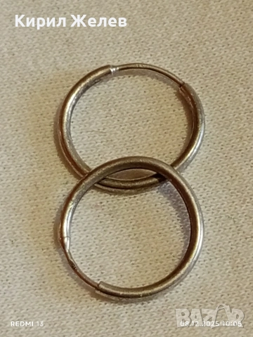Сребърни обеци тип халка много красиви перфектно състояние 24665, снимка 4 - Обеци - 52686199