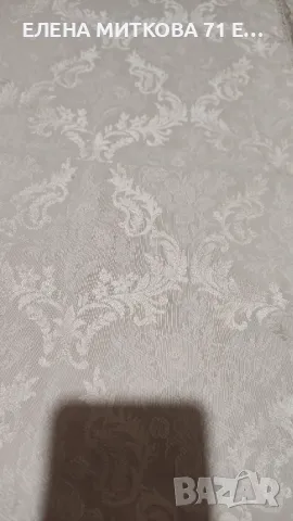 Квадратна покривка с барокова релефна шарка цвят екрю, снимка 3 - Покривки за маси - 49185205