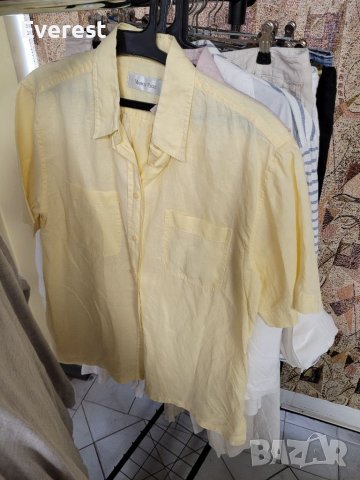 Различни ЛЕНЕНИ дрехи- бели ризи,бежеви панталони, чанти,кошници, ленено сако, снимка 7 - Ризи - 37180313